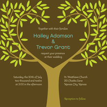 Tree Branches Leaves Brown Invitations
