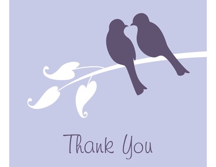 Romantic Lilac Lovely Birds Enclosure Cards