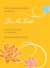 Purple Floral Soire Yellow Tan Invitations