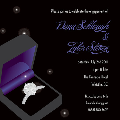 Superior Blue Ring Engagement Party Invitations