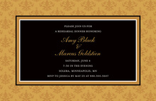 Stylish Formal Golden Flourish Initial Wedding Invites