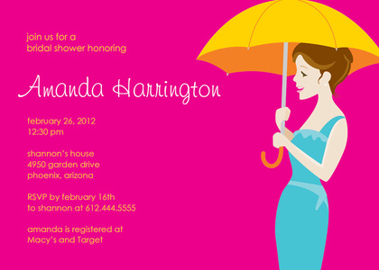 Forecast For Showers Yellow Wedding Shower Invitations