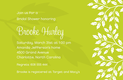 White Breeze Leaves In Pink Background Invitations