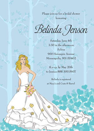 Fairy Tale African American Bride Bridal Shower Invites
