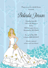 Fairy Tale Blonde Bride Shower Pink Shower Invitations