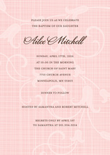 Trendy Rustic Pink Crosshatched Floral Invitation
