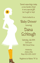 Western Mama Mint Mommy Silhouette Invites
