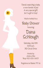 Western Mama Baby Girl In Pink Invites