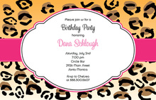 Contemporary Wild Pink Leopard Invitation