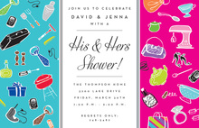 His Hers Couple Shower Invitations