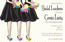 Silhouette Bride Wonderful Flowers Bridal Invitations