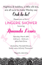 Pink Polka Dot Aqua Lingerie Shower Invitation