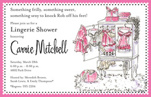 Pink Polka Dot Aqua Lingerie Shower Invitation