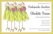 Modern Petal Pink Bouquet Girls Bridal Shower Invites