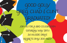 Balloon Graduation Hat Invitations
