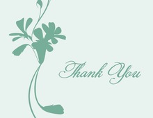 Green-Teal Blooms Thank You Cards