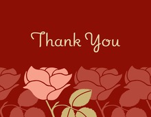 Inspired Retro Roses In Deep Red Thank You Cards