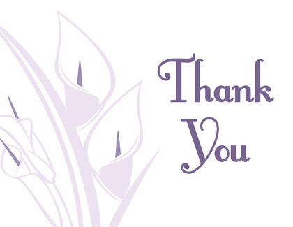 Modern Pink Lilies Thank You Cards