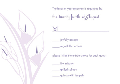 Lovely Subtle Lavender Lilies Wedding Invitations