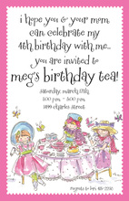Girly Tea Party Get Together Invitations