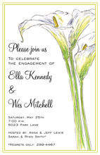 Modern Lilies Classy Forest Green Square Invitations