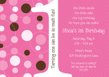 Dotty First Birthday Pink Invitations