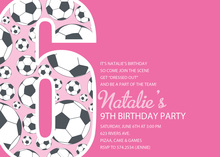 Girl Soccer Number One Pink Invitations