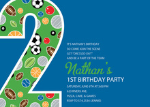 Boy Soccer Number One Blue Invitations