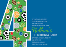 Boy Soccer Number Eight Blue Invitations