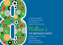 Boy Soccer Number Four Blue Invitations
