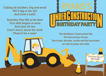 Construction Crew Yellow Bulldozer Invitations