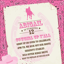 Pink Bandana Cowgirl Invitations