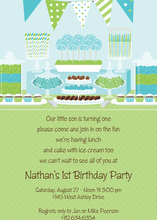 Birthday Candy Buffet Blue Invitations