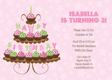 Fabulous Birthday Cupcake Tower Invitation