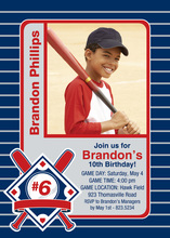 Baseball Hobby Cards Photo Birthday Party Invitations