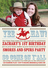 Cowboy Boots Red Double Border Invites