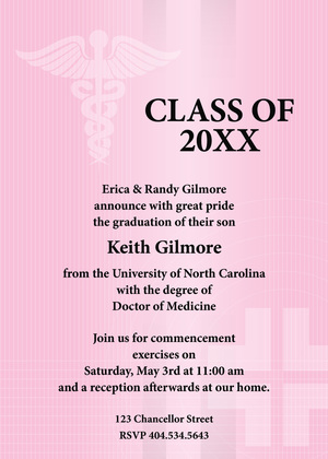 Gray Medical School Graduation Invitations