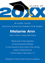 Traditional Blue Gold Graduation Invitations