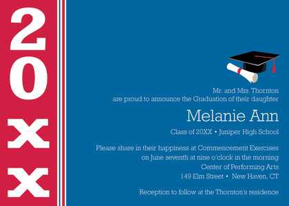 Special Class Red Black Band Graduation Invitations