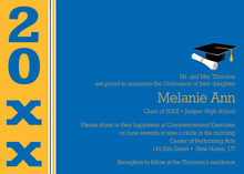 Features Blue Gold Band Graduation Invitations