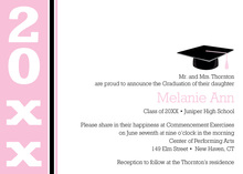 Her Pink Black Band Graduation Invitations