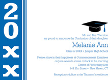 Fine Blue White Graduation Announcements