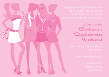Gathering Bachelorette Silhouette Pink Invitations