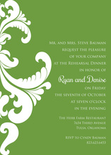 Olive Damask Green Invitations