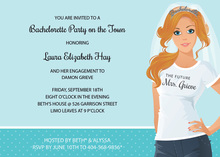 Redhead Tiara Bachelorette Party Invitations