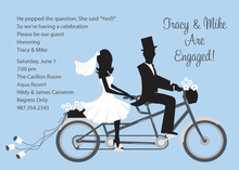 Bike Ride Couple Blue Invitations