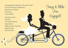 Bike Ride Couple Yellow Invitations