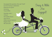 Bike Ride Couple Green Invitations