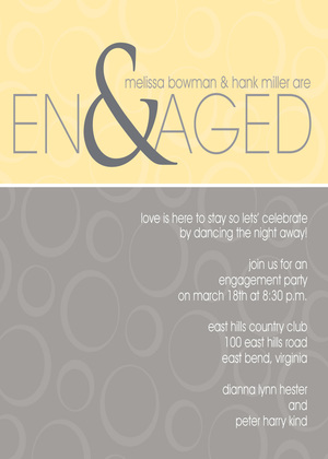 Ampersand Engaged Green Invitations