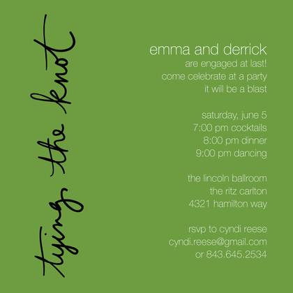 Green Knot RSVP Cards